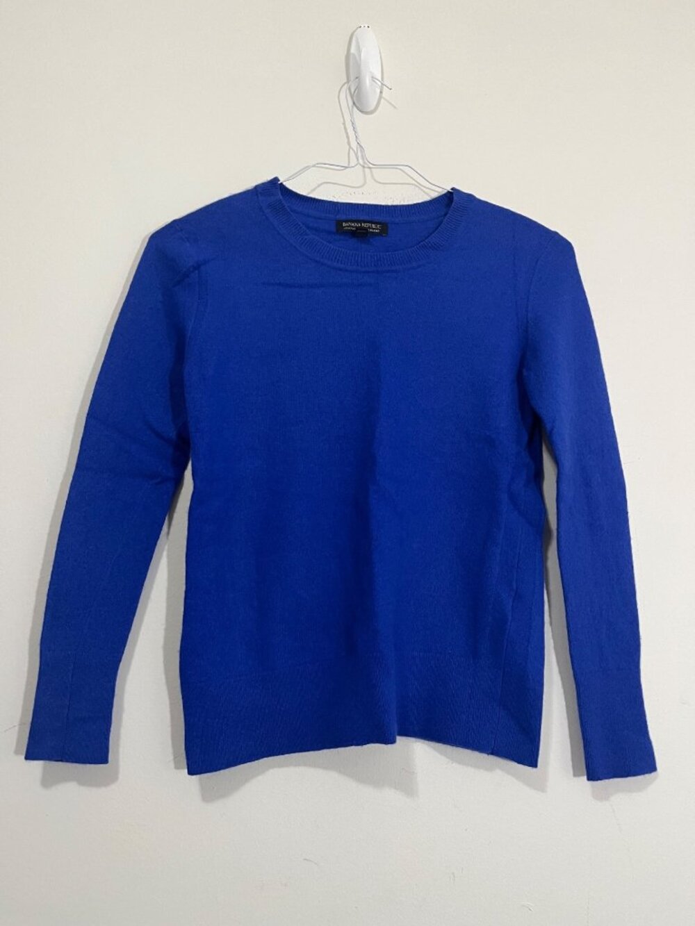 Banana Republic Merino Wool Blend Sweater Womens S Blue Preppy Old Money Classic